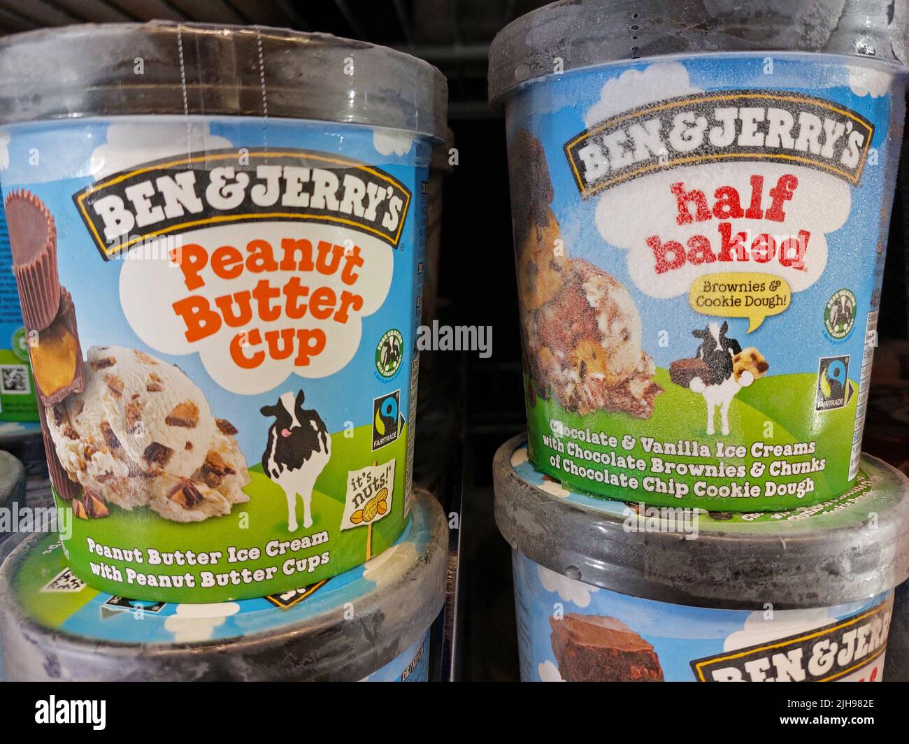 Ben & Jerry`s Eis in einem Supermarkt Stockfoto